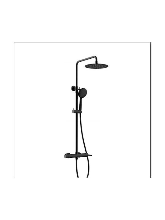 Orabella Adjustable Shower Column with Mixer Black