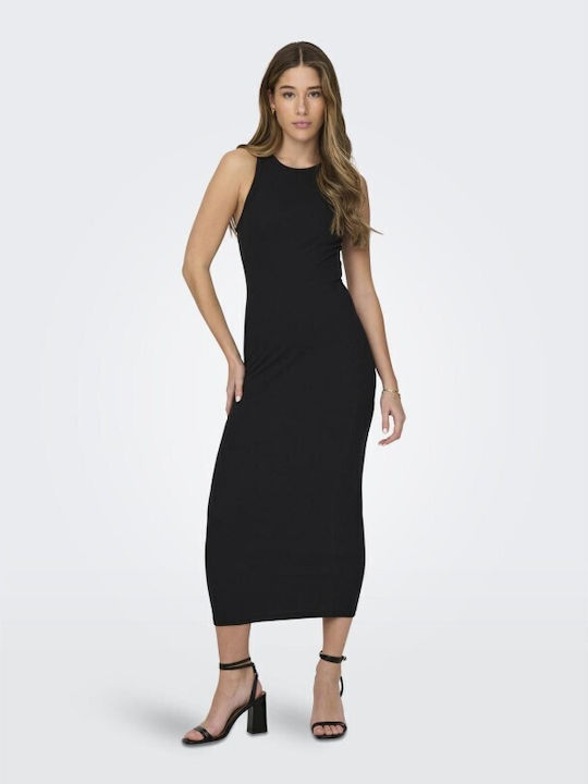 Only Maxi Dress with Slit Black
