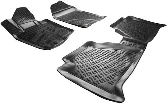 Carro Set of Front and Rear Mats 4pcs Tray Type for Nissan Navara 2005-2014 Black