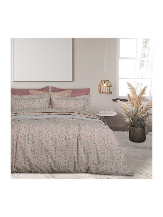 Das Home 9619 Tagesdecke Übergröße Baumwolle Grey - Ecru - Pink 220x240cm