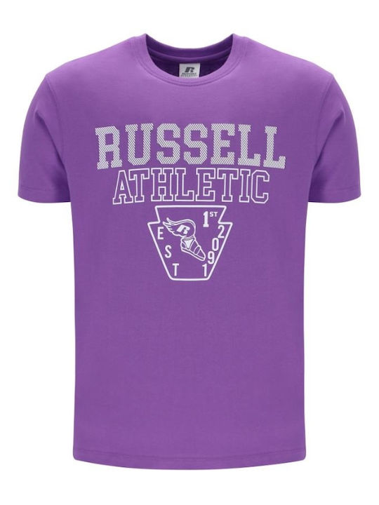 Russell Athletic Bărbați T-shirt Sportiv cu Mânecă Scurtă Purple