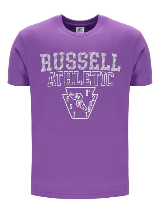 Russell Athletic Ανδρικό Αθλητικό T-shirt Κοντομάνικο Μώβ