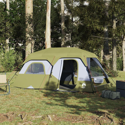 vidaXL Cort Camping Verde pentru 9 Persoane 441x288x217cm