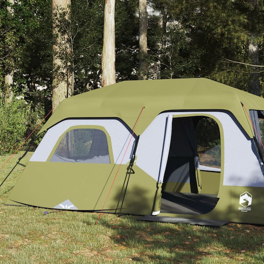 vidaXL Summer Camping Tent Green For 9 People 441x288x217cm