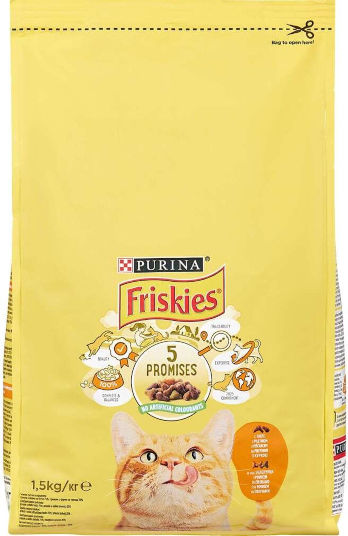 Friskies Ξηρά Τροφή Γάτας με Κοτόπουλο / Λαχανικά / Κρέας / Γαλοπούλα 1.5kg