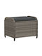 Băncuță De Grădină Cub Pentru Exterior Rattan Cu Pernă Gri 58x46x46cm