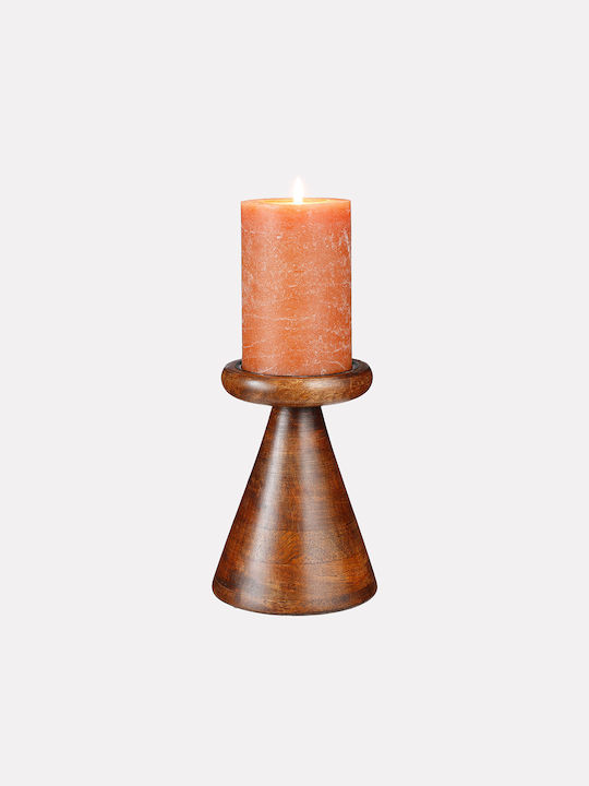 Edelman Candle Holder Wooden in Brown Color 12x12x17cm 1pcs