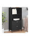 Black Bookcase 60x35x123 cm