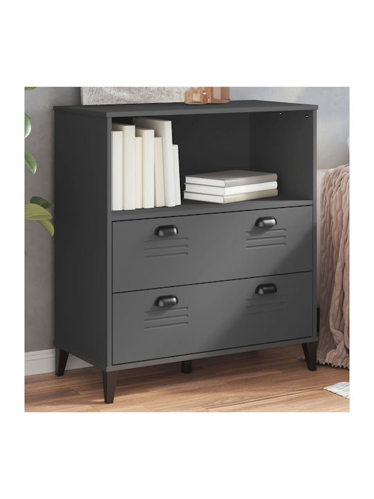 Bibliothek Charcoal Grey 80x40x90cm