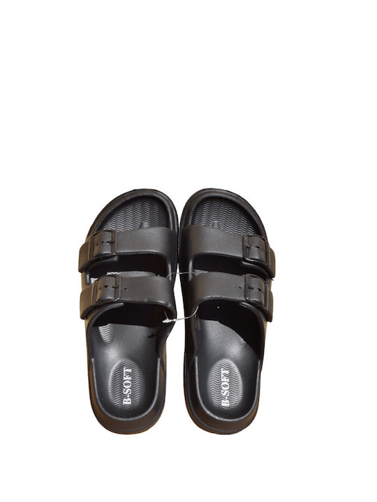 B-Soft Women's Flat Sandals in Black Color