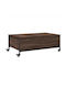 Rectangular Coffee Table with Wheels Coffee L91xW55xH34cm