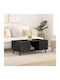 Rectangular Central Coffee Table Made of Solid Wood Black 100x54x40 cm