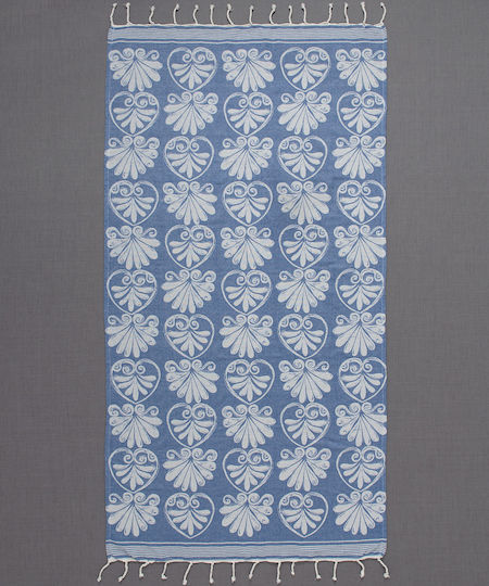 Silk Fashion Beach Towel Cotton Blue 180x90cm.