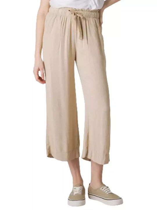 Deha Women's Fabric Capri Trousers Sand Beige