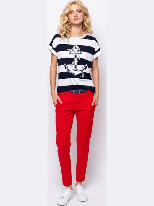 Heavy Tools Damen Stoff Hose Red