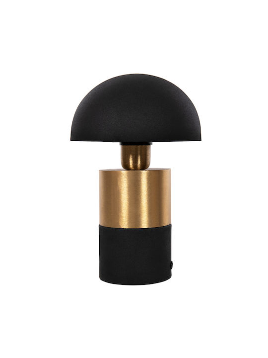 HomeMarkt PUNE Metal Table Lamp for Socket E27 with Black Shade and Base