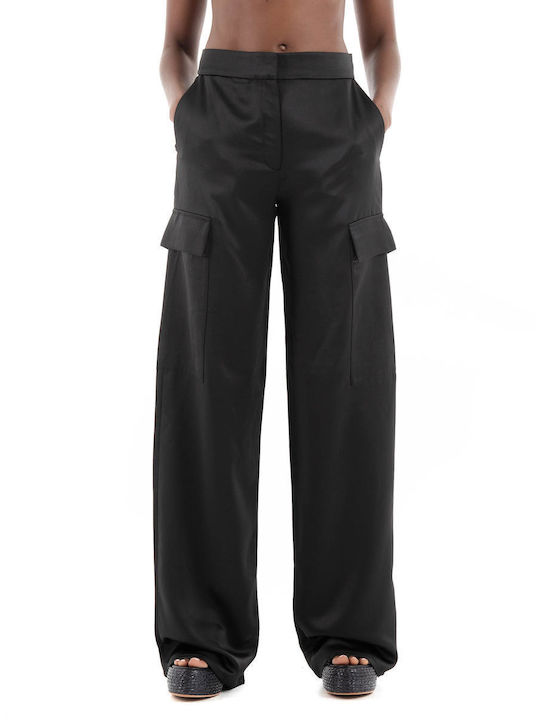 Hugo Boss Women's Fabric Trousers in Relaxed Fit Black