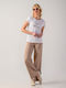 Women's Fabric Trousers Beige