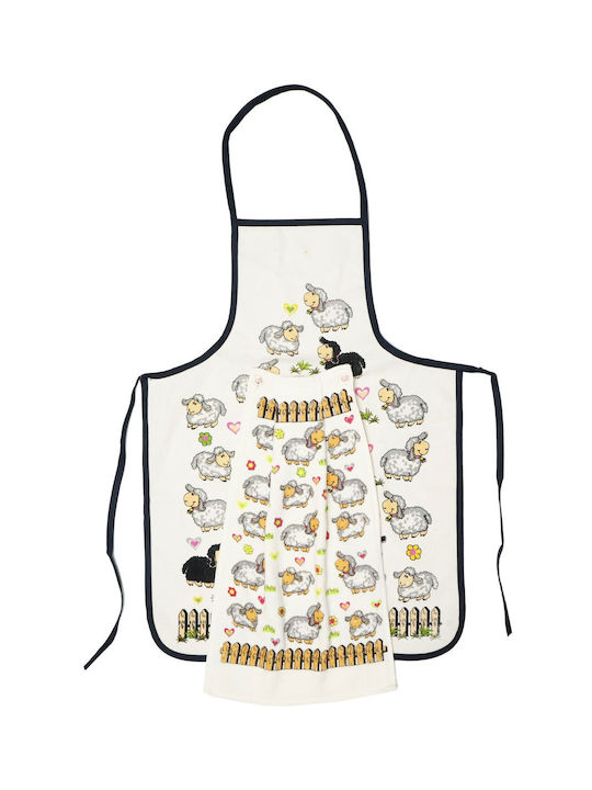 Viopros Apron with Kitchen Towel Blue 60x40cm