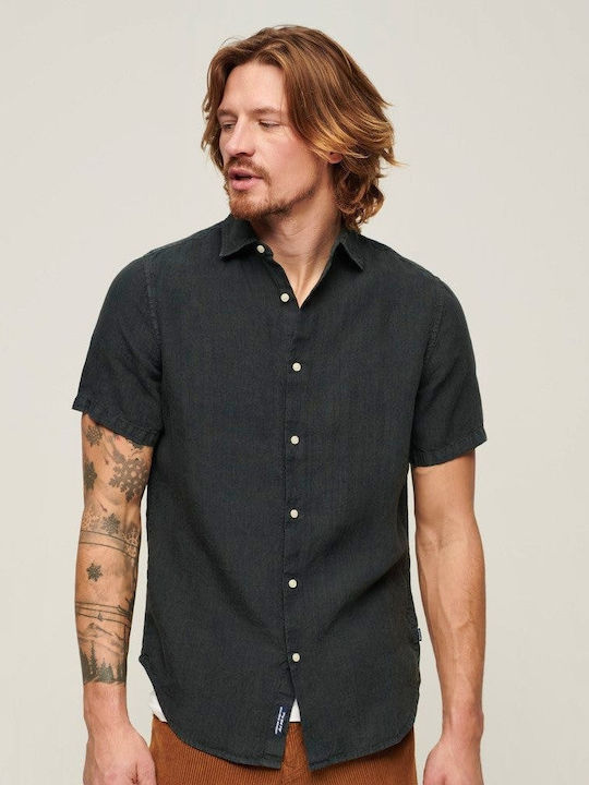 D2 Stud Casual Linen Shirt Gray