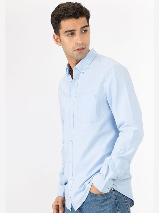 Tiffosi Men's Shirt Long Sleeve Cotton Blue