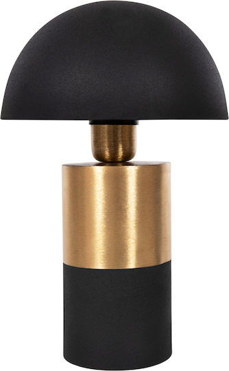 HomeMarkt PUNE Metal Table Lamp for Socket E27 with Black Shade and Base
