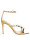 Carrano Leder Damen Sandalen in Gold Farbe