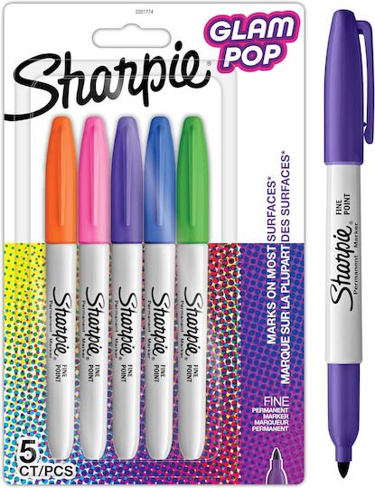Sharpie Μαρκαδόροι Ζωγραφικής 1mm Λεπτοί Σετ 5 χρώματα