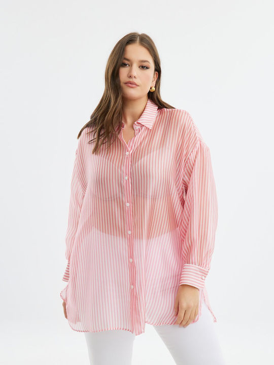 Mat Fashion Langärmelig Damen Hemd Stripes Gestreift