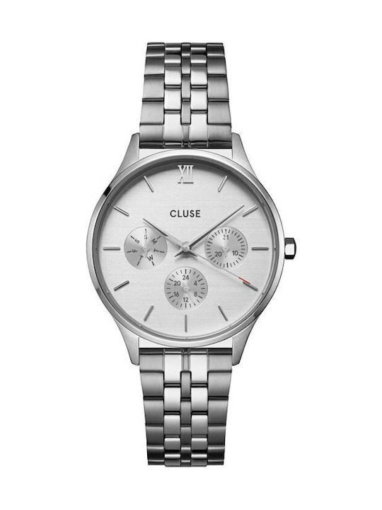 Cluse Γυναικείο Ρολόι 34mm Μπαταρίας με Ασημί Μ...