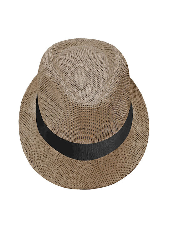 Summertiempo Pălărie pentru Copii Fedora Tesatura Maro