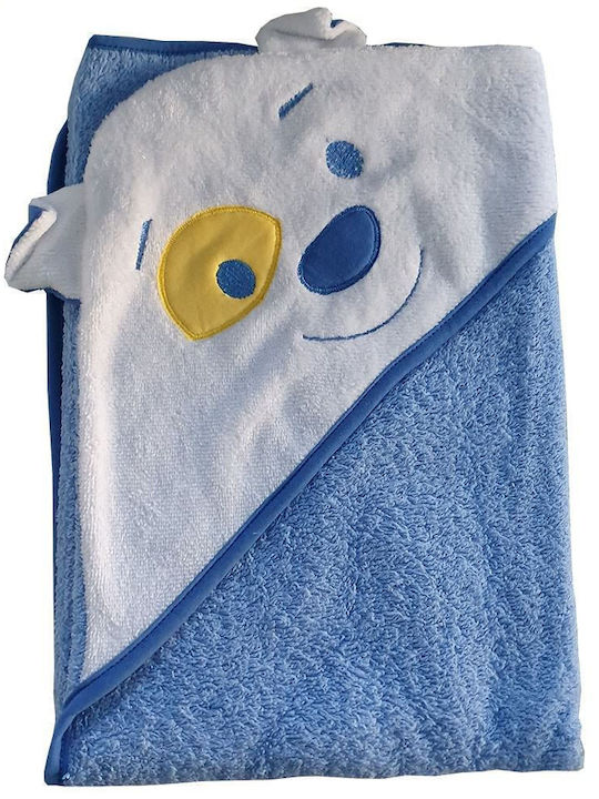 Beboulino Baby Hooded Bath Towel Blue 75x75cm
