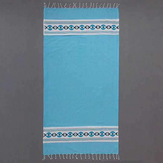Silk Fashion Beach Towel Cotton Turquoise 180x90cm.