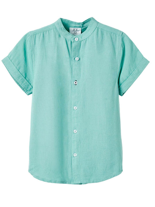 Zippy Kids Linen Shirt Turquoise