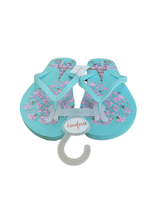 Majesty Frauen Flip Flops in Türkis Farbe