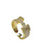 Copper ring M3001 - Gold White