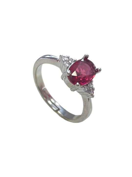 Меден пръстен Bo1314 Silver fuchsia