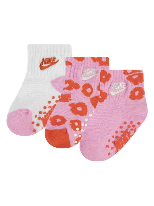 Nike Детски къси чорапи Дри-Фит Розов 3 Чифта