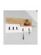 Megapap Wall Hanger Harmon Wooden 5 Hooks White GP037-0208 65x31x15cm