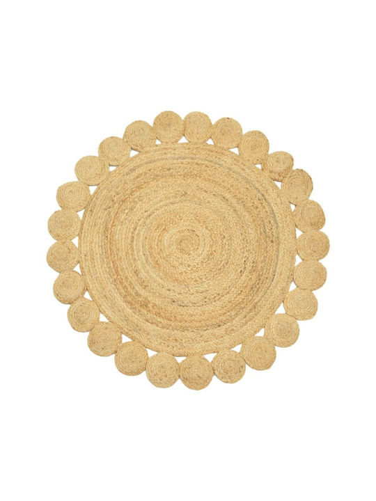 Pakketo Voni Covor Rotund din iută Natural