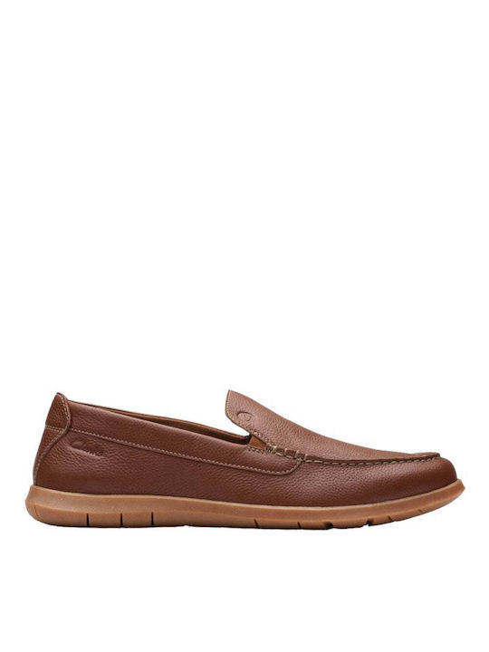 Clarks Δερμάτινα Ανδρικά Μοκασίνια σε Ταμπά Χρώμα