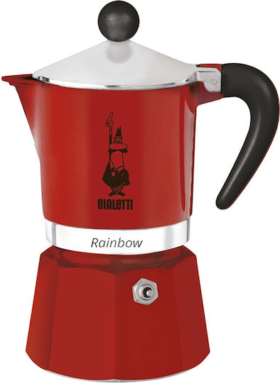 Bialetti Rainbow Espressokocher für den Herd 6 Tassen Rote