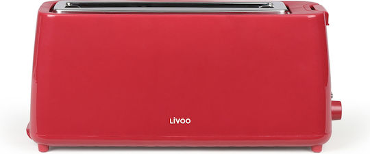 Livoo Τοστιέρα για 2 Τοστ 750W Κόκκινη