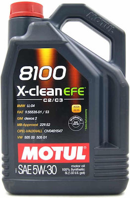 Motul Συνθετικό Λάδι Αυτοκινήτου 8100 X-Clean EFE 5W-30 C2 / C3 για κινητήρες Diesel 5lt