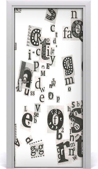 Autocolant Decorativ Ușa Letters From Newspaper 95x205buc Tulup Autocolant Decorativ Ușa Letters From Newspaper 95x205buc Tulup
