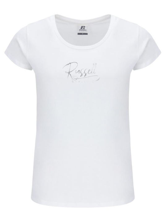 Russell Athletic Damen Sportlich T-shirt Weiß