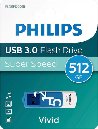 Philips Vivid Edition 512GB USB 3.0 Stick Blue