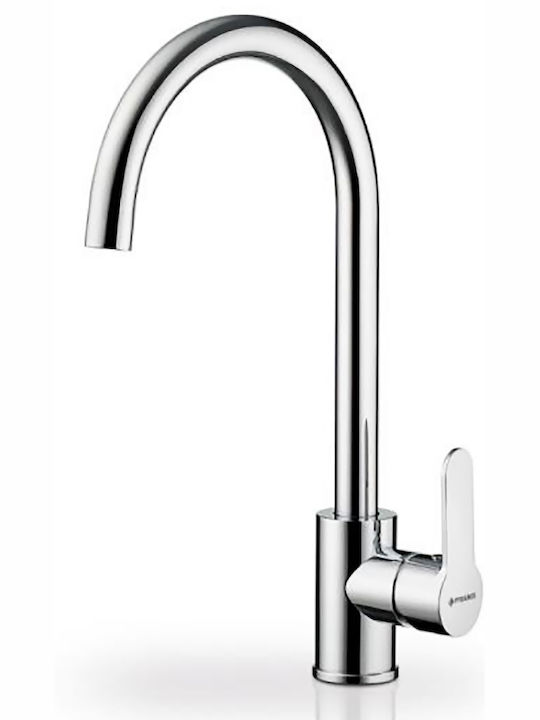 Pyramis Tall Kitchen Faucet Counter Silver