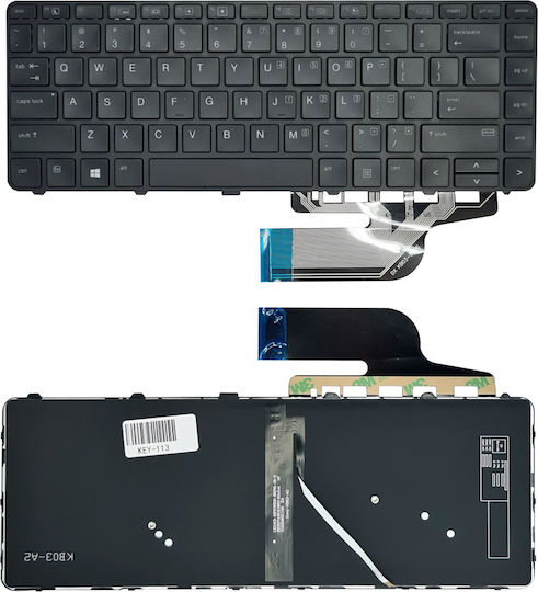 HP Πληκτρολόγιο Laptop για HP ProBook 640 G4 με Backlit σε Μαύρο χρώμα KEY-113