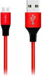 Fonex Regulat USB 2.0 spre micro USB Cablu Roșu 1m (USBMICROFCFR) 1buc